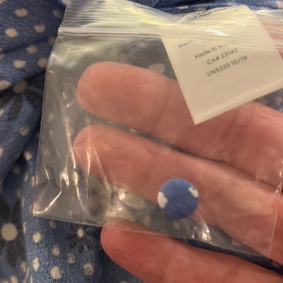 Talbots Blue Wave Daisy Dots Wrap Top Blouse Sz SP Petite cute long sleeve - NWT - Picture 7 of 7